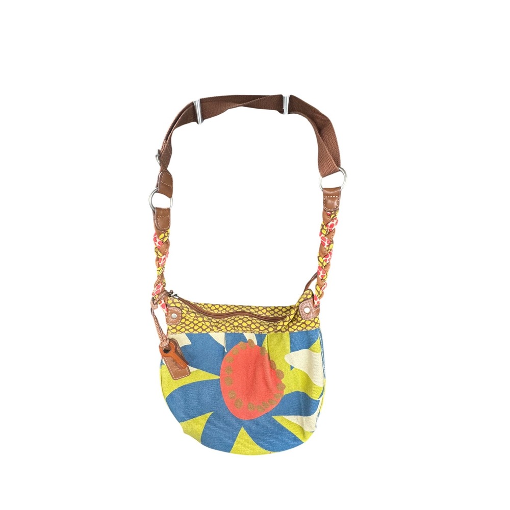 Fossil Canvas‎ Crossbody Purse Floral Print Shoulder Bag